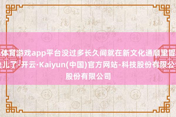 体育游戏app平台没过多长久间就在新文化通顺里冒尖儿了-开云·Kaiyun(中国)官方网站-科技股份有限公司