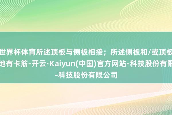 世界杯体育所述顶板与侧板相接;所述侧板和/或顶板上斥地有卡筋-开云·Kaiyun(中国)官方网站-科技股份有限公司