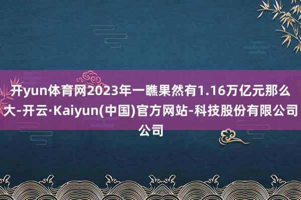 开yun体育网2023年一瞧果然有1.16万亿元那么大-开云
