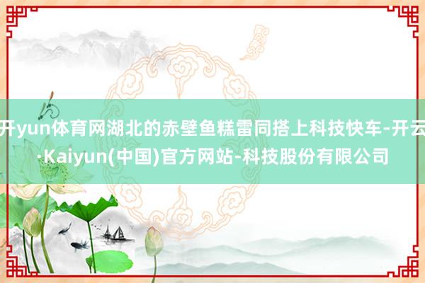 开yun体育网湖北的赤壁鱼糕雷同搭上科技快车-开云·Kaiyun(中国)官方网站-科技股份有限公司