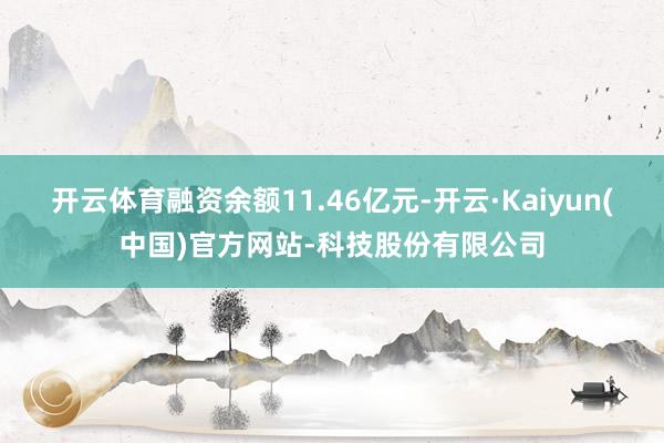 开云体育融资余额11.46亿元-开云·Kaiyun(中国)官