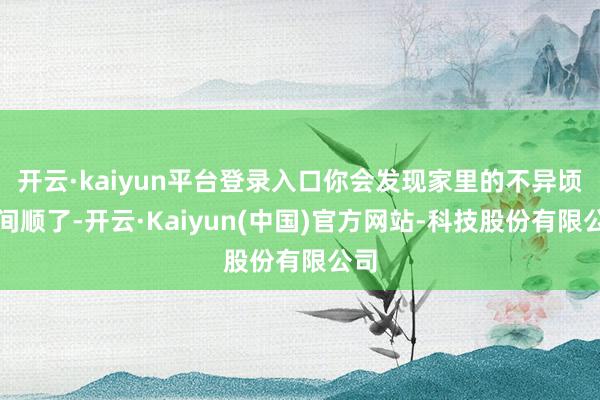 开云·kaiyun平台登录入口你会发现家里的不异顷刻间顺了-开云·Kaiyun(中国)官方网站-科技股份有限公司