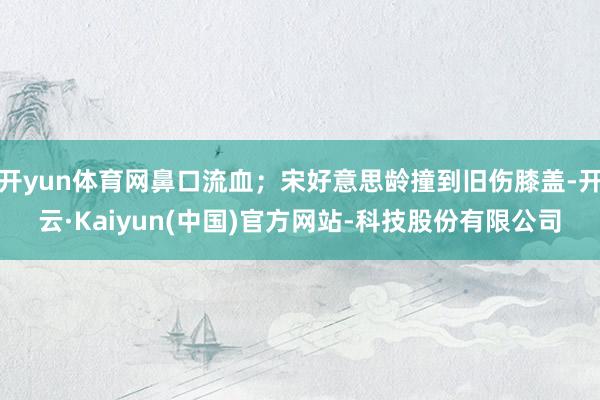开yun体育网鼻口流血；宋好意思龄撞到旧伤膝盖-开云·Kaiyun(中国)官方网站-科技股份有限公司