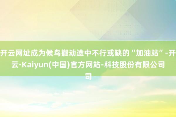 开云网址成为候鸟搬动途中不行或缺的“加油站”-开云·Kaiyun(中国)官方网站-科技股份有限公司