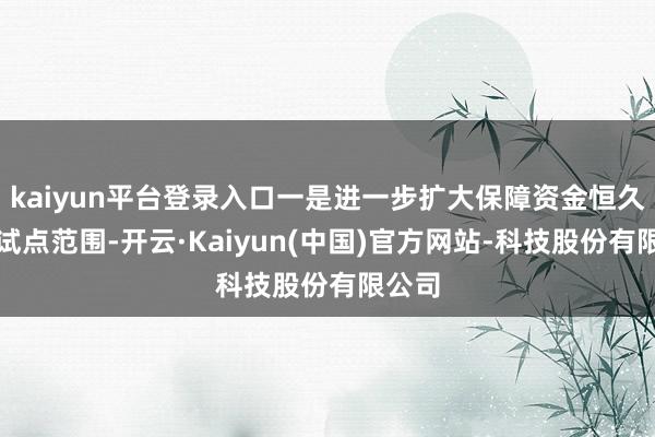 kaiyun平台登录入口一是进一步扩大保障资金恒久投资试点范