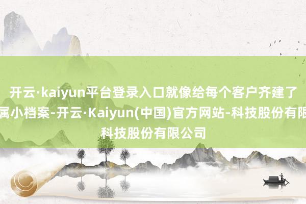 开云·kaiyun平台登录入口就像给每个客户齐建了个专属小档