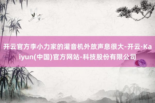 开云官方李小力家的灌音机外放声息很大-开云·Kaiyun(中国)官方网站-科技股份有限公司