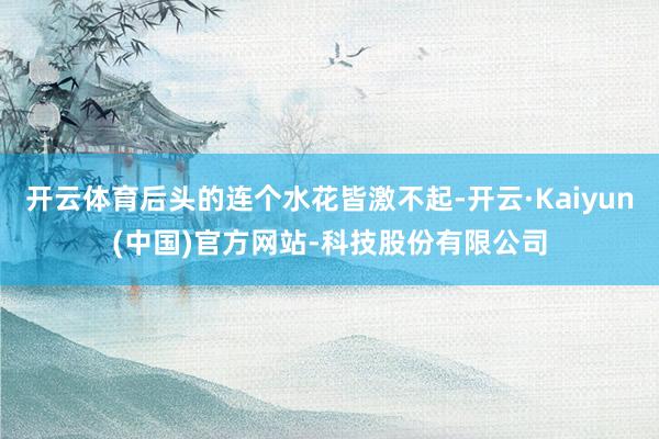 开云体育后头的连个水花皆激不起-开云·Kaiyun(中国)官