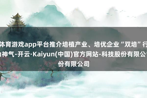 体育游戏app平台推介培植产业、培优企业“双培”行为神气-开