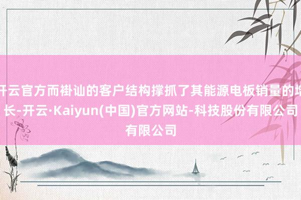 开云官方而褂讪的客户结构撑抓了其能源电板销量的增长-开云·K