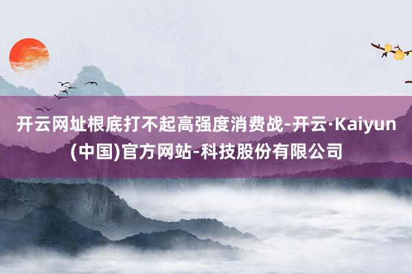 开云网址根底打不起高强度消费战-开云·Kaiyun(中国)官