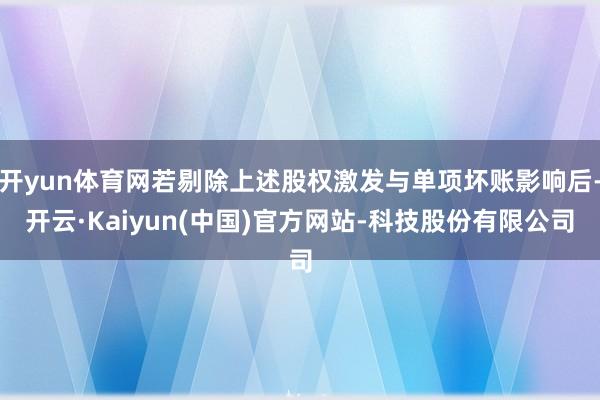 开yun体育网若剔除上述股权激发与单项坏账影响后-开云·Ka
